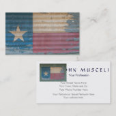Carte De Visite Vieux drapeau solitaire rustique d'étoile du Texas (Devant / Derrière)