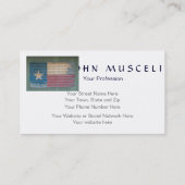 Carte De Visite Vieux drapeau solitaire rustique d'étoile du Texas (Dos)