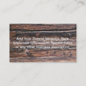 Carte De Visite Vieux Grunge Bois Texture Charpentier Bois (Dos)
