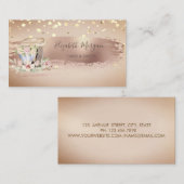 Carte De Visite Vieux Mixer Flower, Confetti Or, Brosse (Devant / Derrière)