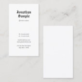 Carte De Visite Vieux nostalgique anglais de conception chic (Devant / Derrière)