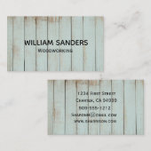 Carte De Visite Vieux panneau vert rustique (Devant / Derrière)