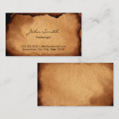 Carte De Visite Vieux psychologue de papier brûlé (Devant / Derrière)