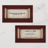 Carte De Visite Vieux rouleau (Devant / Derrière)