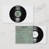 Carte De Visite Vieux vinyle vintage de musique (Devant / Derrière)