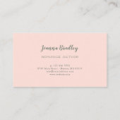 Carte De Visite Vignes à fleurs vertes rose Peach (Dos)