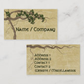 Carte De Visite Vignes de jungle (Devant / Derrière)