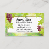 Carte De Visite Vignoble de raisins de cuve de cave (Dos)