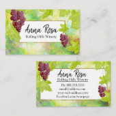 Carte De Visite Vignoble de raisins de cuve de cave (Devant / Derrière)