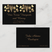 Carte De Visite Vignoble de raisins d'or antique (Devant / Derrière)