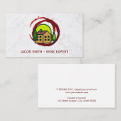 Carte De Visite Vignoble | Dégustation de vin | Sommelier du vin (Devant / Derrière)