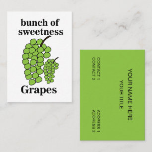 Carte De Visite Vignoble des Raisins Verts