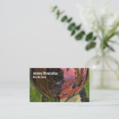 Carte De Visite Vignoble en verre de vin rosé (Debout devant)