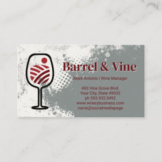Carte De Visite Vignoble Logo Vin Vignoble (Devant)