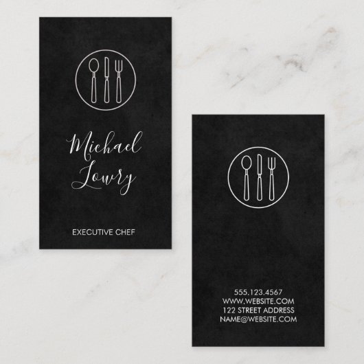 Carte De Visite Vignoble Lux Black Silverware (Devant / Derrière)