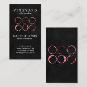 Carte De Visite Vignoble Lux Black | Tige à vin (Devant / Derrière)