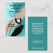 Carte De Visite Vignoble sommelier de vin aqua bleu (Devant / Derrière)