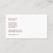 Carte De Visite Vignoble | Succursale (Dos)