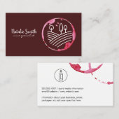 Carte De Visite Vignobles en Tige Logo Rouge foncé (Devant / Derrière)