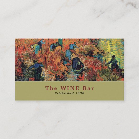 Carte De Visite Vignobles rouges, Van Gogh, Bar à vins/Vin (Devant)