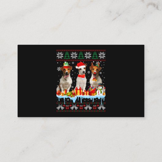Carte De Visite Vilain Noël Jack Russell Terrier Chien Père Noël N (Dos)