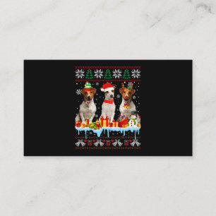 Carte De Visite Vilain Noël Jack Russell Terrier Chien Père Noël N