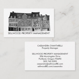 Carte De Visite Village Watercolor Agent de courtage immobilier