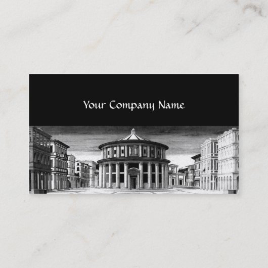 Carte De Visite VILLE IDÉALE, Architecture Renaissance, Blanc Noir (Dos)