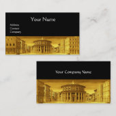 Carte De Visite VILLE IDÉALE, Architecture Renaissance, Noir Or (Devant / Derrière)