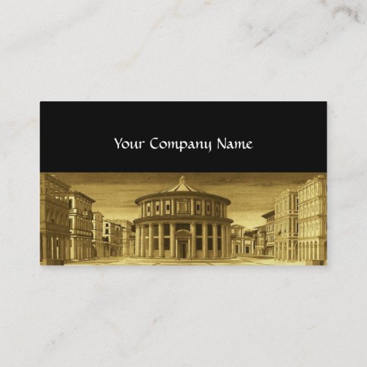 Carte De Visite VILLE IDÉALE, Architecture Renaissance, Noir Or (Dos)