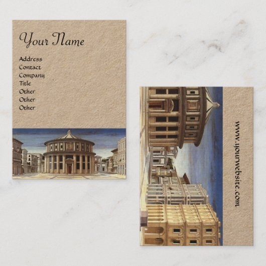 Carte De Visite VILLE IDÉALE, Architecture Renaissance Papier Kraf (Devant / Derrière)