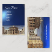 Carte De Visite VILLE IDÉALE, saphir bleu vif (Devant / Derrière)