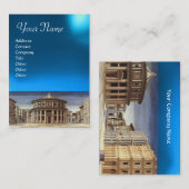 Carte De Visite VILLE IDÉALE, saphir bleu vif (Devant / Derrière)