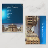 Carte De Visite VILLE IDÉALE, saphir bleu vif (Devant / Derrière)