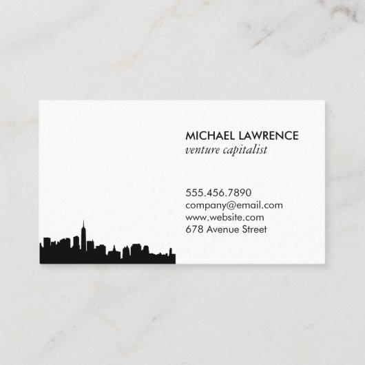 Carte De Visite Ville Skyline (Dos)