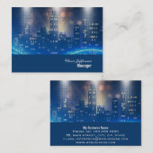 Carte De Visite Ville skyline cool néon bureau urbain (Devant / Derrière)