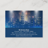 Carte De Visite Ville skyline cool néon bureau urbain (Dos)