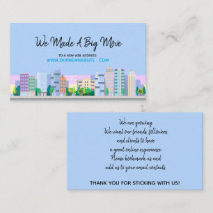 Carte De Visite Ville Skyline Entreprise Site Web Changement d'adr