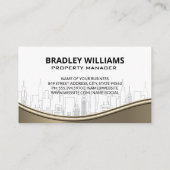 Carte De Visite Ville Skyline | Immobilier | Code Qr (Dos)