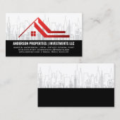 Carte De Visite Ville Skyline | Logo Red Realtor (Devant / Derrière)