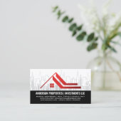 Carte De Visite Ville Skyline | Logo Red Realtor (Debout devant)