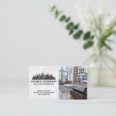Carte De Visite Ville Skyline | Salon | Code QR (Debout devant)
