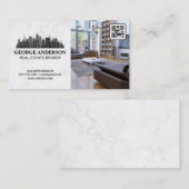 Carte De Visite Ville Skyline | Salon | Code QR (Devant / Derrière)