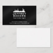 Carte De Visite Ville Skyline | Texture noire (Devant / Derrière)