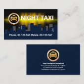 Carte De Visite Ville Sombre Silhouette Nuit Shift Taxi Driver (Devant / Derrière)