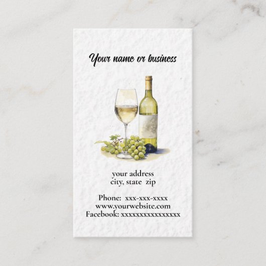 Carte De Visite Vin (Devant)
