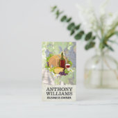 Carte De Visite Vin Baril Chees Raisins (Debout devant)