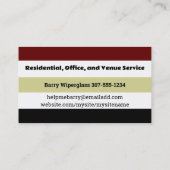 Carte De Visite vin blanc rouge lunettes de dégustation bartender (Dos)