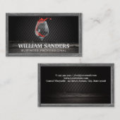 Carte De Visite Vin | Bordure de coupe du bois (Devant / Derrière)