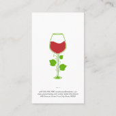 Carte De Visite Vin | Bouteille de vin et ardoise d'ouverture (Dos)